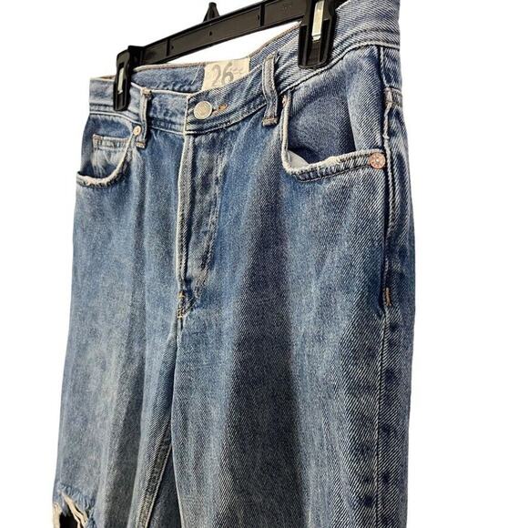 We The Free People Womens Maggie Mid Rise Straight Leg Button Fly Jeans sz 26 - Picture 10 of 16